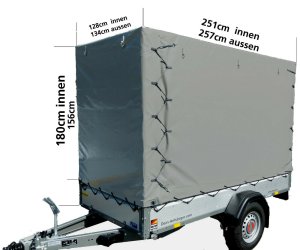 Stema Anhänger Basic STL 1.300 13-25-13.1 (Nutzlast: 1.053 kg, Einachser,  Kasteninnenmaß: 251 x 128 x 34,5 cm, Gebremst)