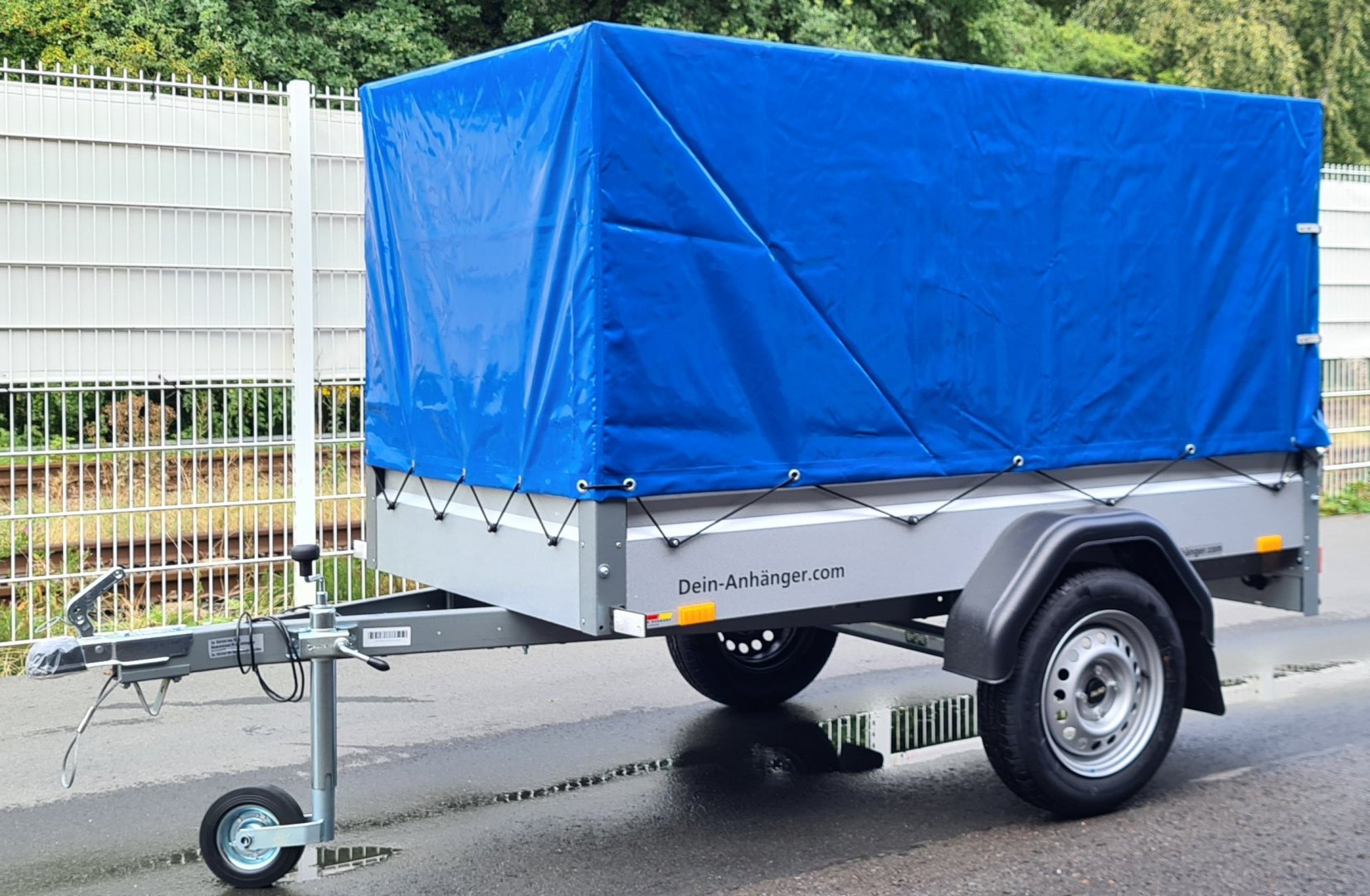 80 cm Hochplane in Blau mit abgerundeten Ecken oben